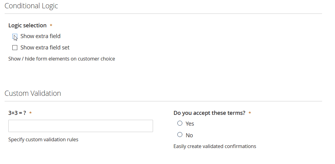 WebForms Pro M2 conditional logic
