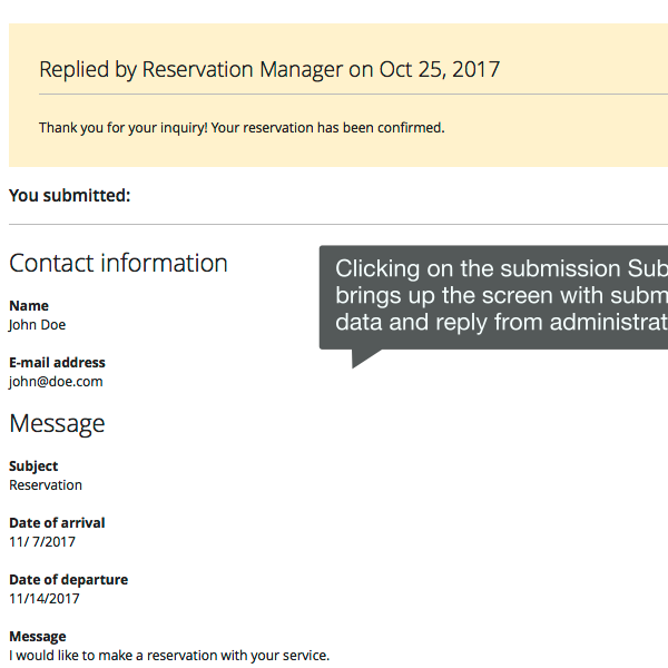 Customer result view