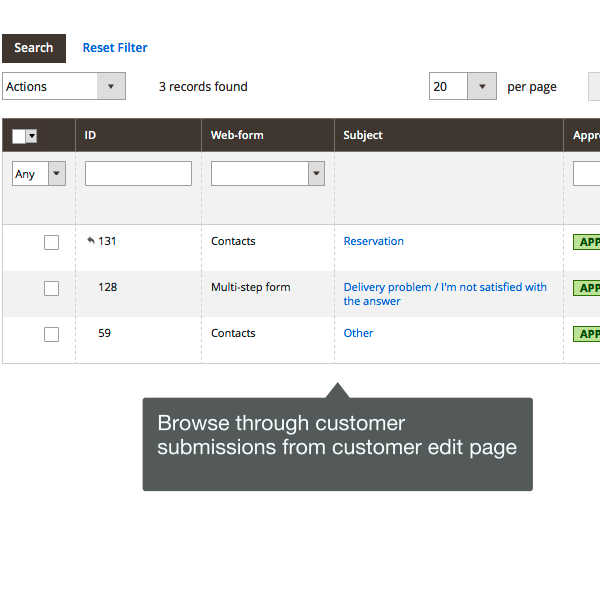 Customer backend
