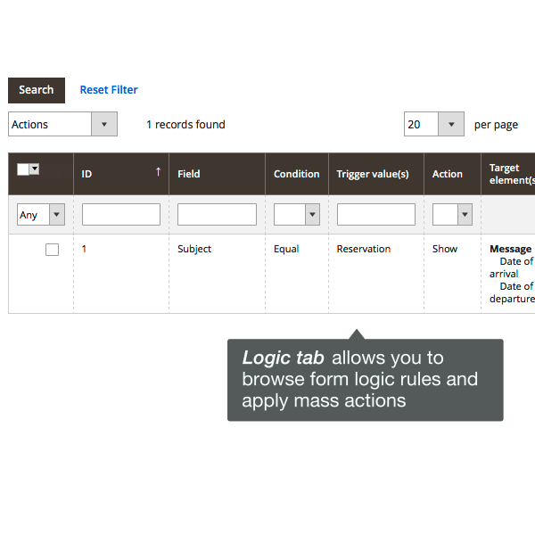 Form logic tab